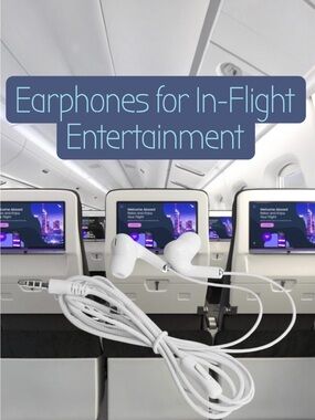 $3 Add-on | White Travel Earbuds - Compatible In-Flight and Portable Audio